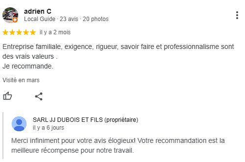 Avis Google Adrien