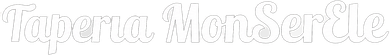 Logotipo blanco en letra cursiva con la inscripción “Tapera MonSerCle” sobre un fondo claro.