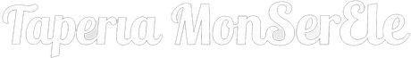 Logotipo blanco en letra cursiva con la inscripción “Tapera MonSerCle” sobre un fondo claro.