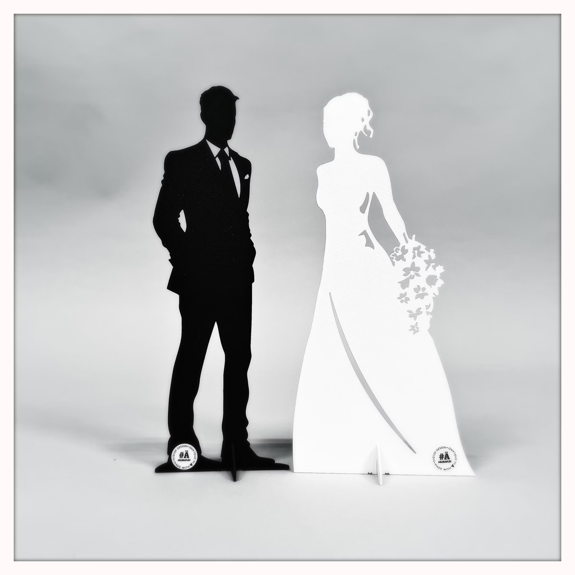 Eine Silhouette einer Braut und eines Bräutigams, Dekoartikel Älskaplat