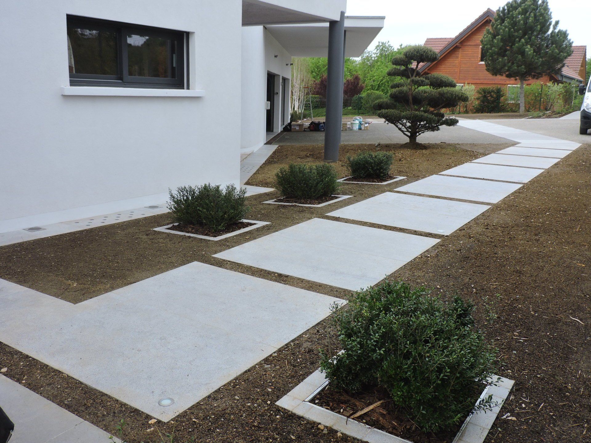 Réalisation d'un dallage extérieur