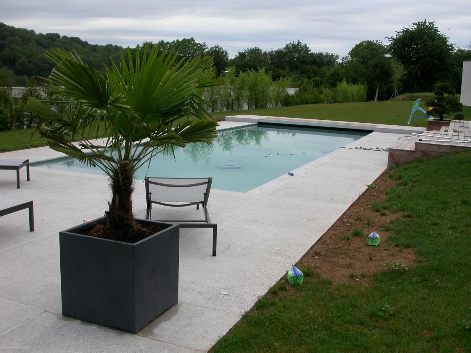 Conception de dallage et margelle en pierre