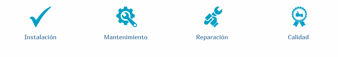 Un conjunto de cuatro iconos azules sobre un fondo blanco.