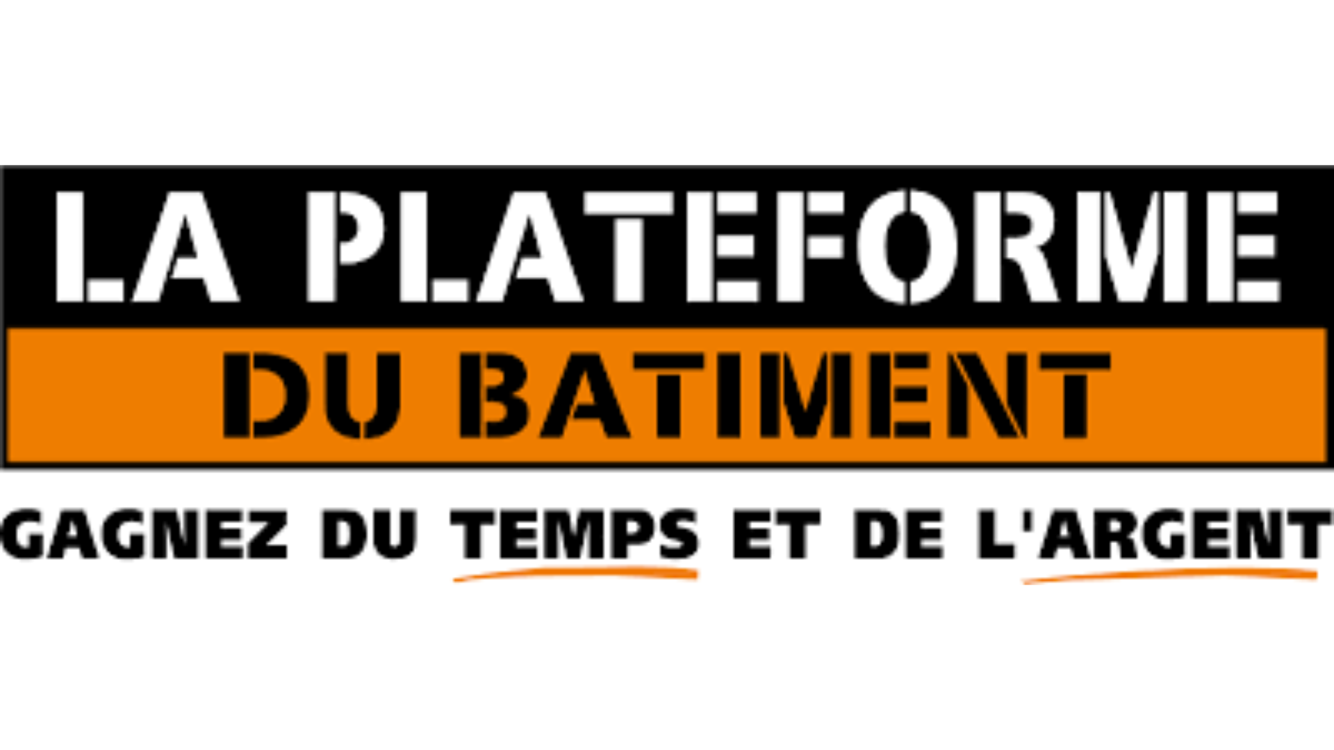 A black and orange sign that says la plateforme du batiment