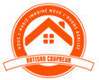 An orange and white logo for artisan couvreur