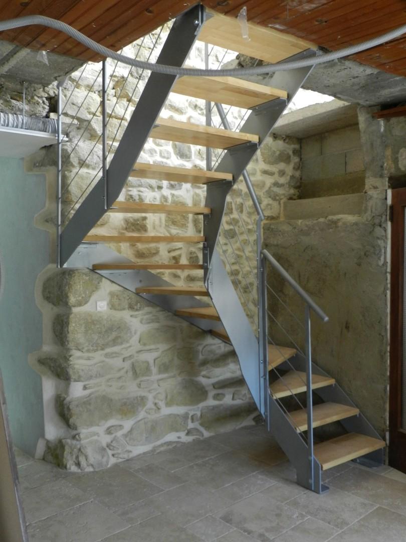 escalier fer bois metal contemporain
