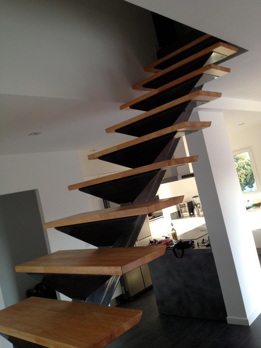 escalier metal bois  contemporain moderne (37)