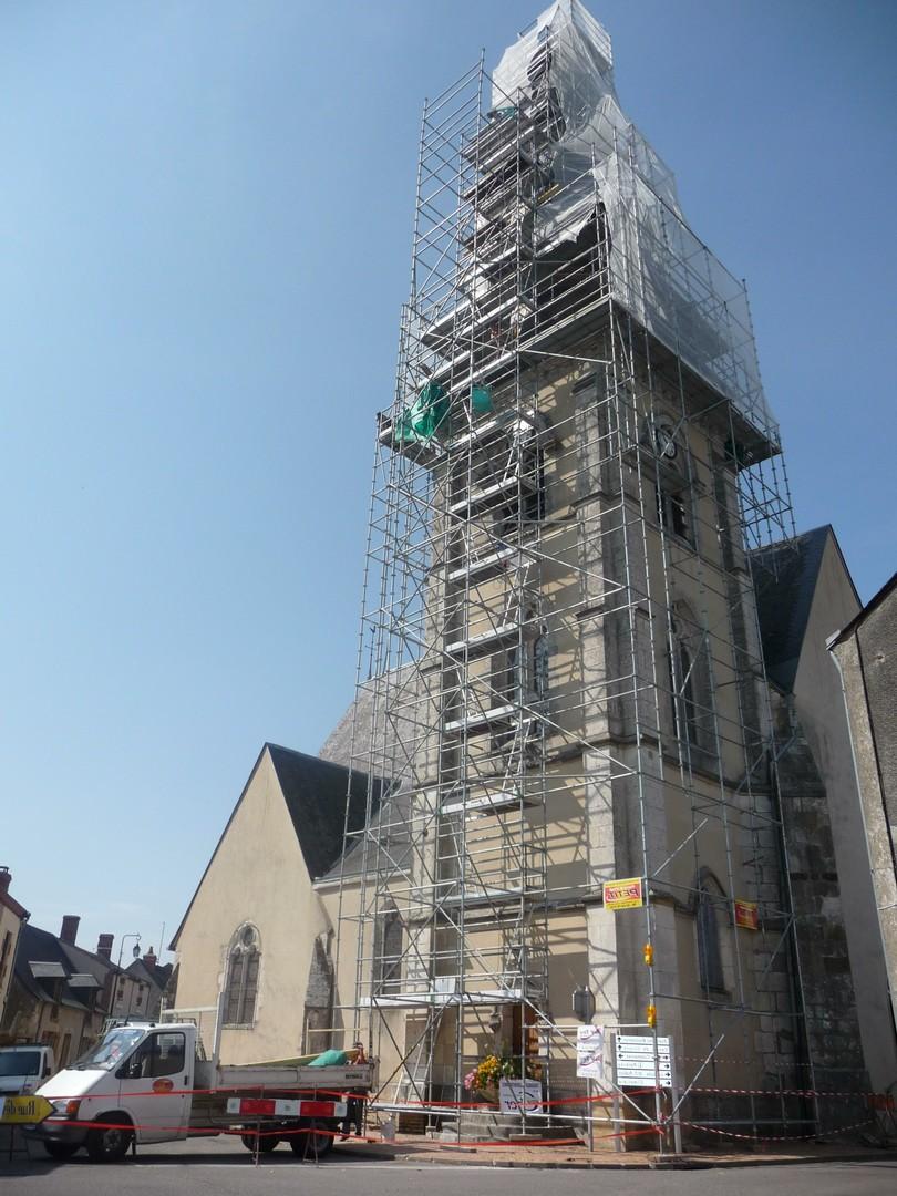 Rénovation d' un clocher d'église