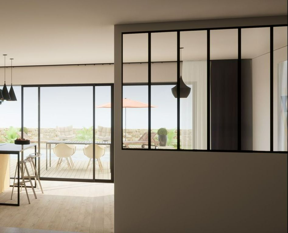 Une verrière d'intérieur vitrée