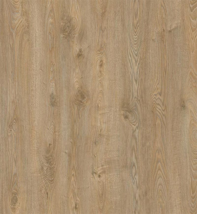 Suelo de madera de veta clara, con nudos y tonalidades variadas.