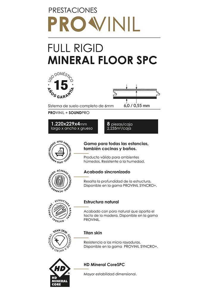 Logotipo para una marca de suelos vinílicos. El texto dice 