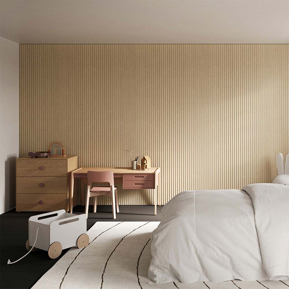 Líneas verticales de madera de color marrón claro.