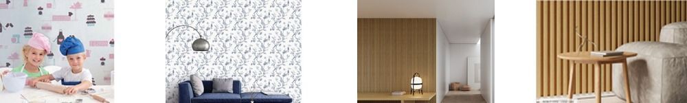 Un collage de cuatro imágenes de diferentes tipos de papel tapiz.