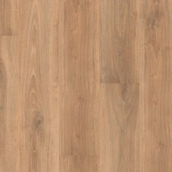 Suelo laminado de madera de color marrón claro.