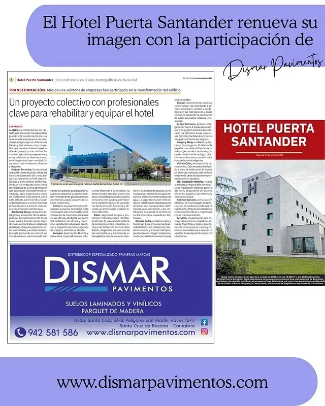 Un artículo de periódico sobre el hotel Puerta Santander