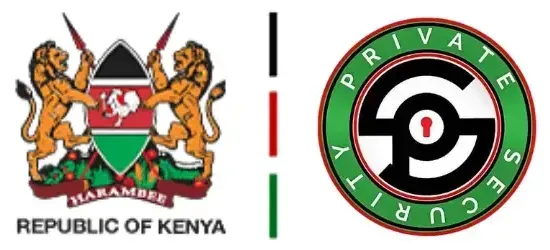 A republic of kenya logo and a private security logo
