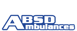 Logo des ambulances ABSD, en bleu et blanc.