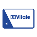 Carte Vitale bleue et blanche avec logo.