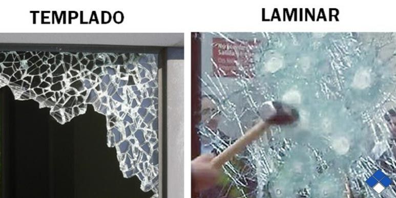 Se está utilizando un martillo para romper una ventana de vidrio.