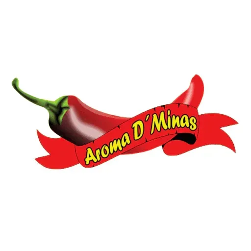 Pimiento rojo con tallo verde, cinta roja, texto