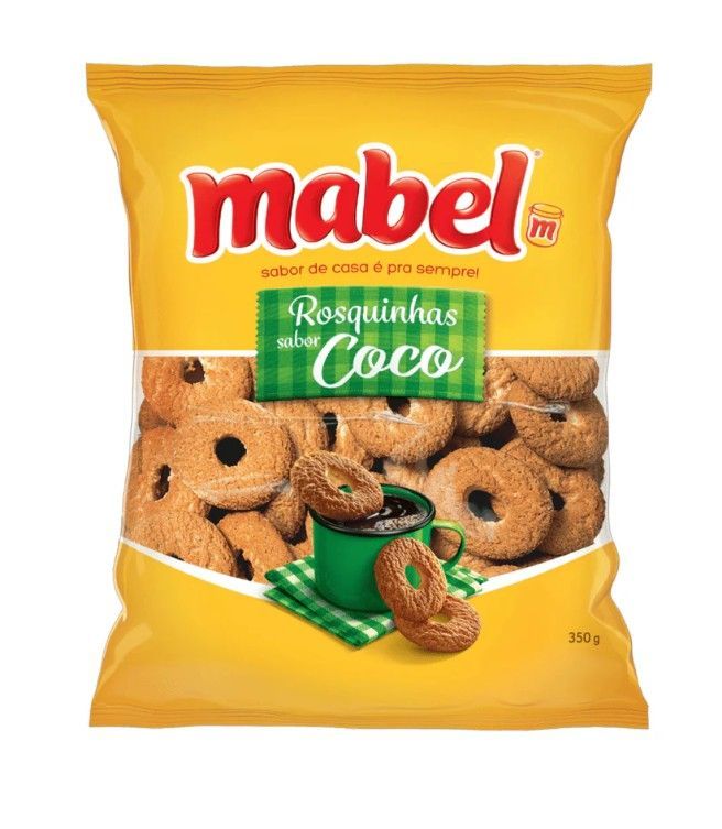 Bolsa de galletas sabor coco “Mabel”, que presenta las galletas