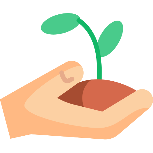 Main tenant une plante