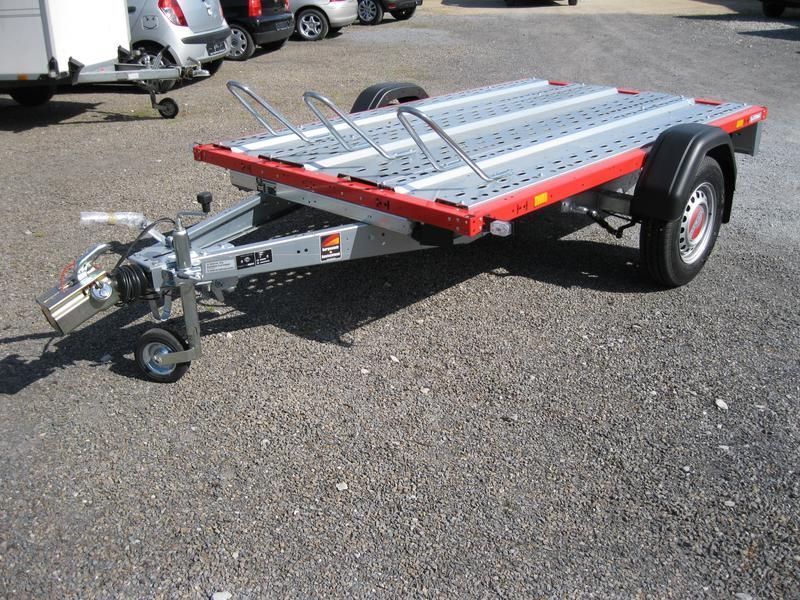 STEMA Motorradanhänger 1300 KG, Nutzlast 976 KG, gebremst mit 100 KM/H, Zulassung für den Transport von bis zu 3 Motorrädern,