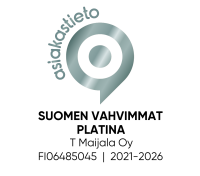 Asiakastieto “Suomen Vahvimmat Platina” logo for T Majala Oy, FI06485045, 2021–2026