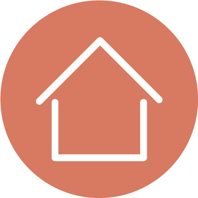 White house icon inside a terracotta-colored circle.