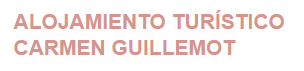 Texto rosa salmón: “ALOJAMIENTO TURÍSTICO CARMEN GUILLEMOT”