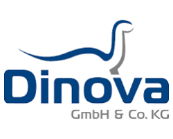 Ein blau-weißes Logo für die Dinova GmbH & Co. KG