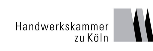 A black and white logo for handwerkskammer zu koln