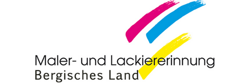 A colorful logo for maler-und lackierennung bergisches land