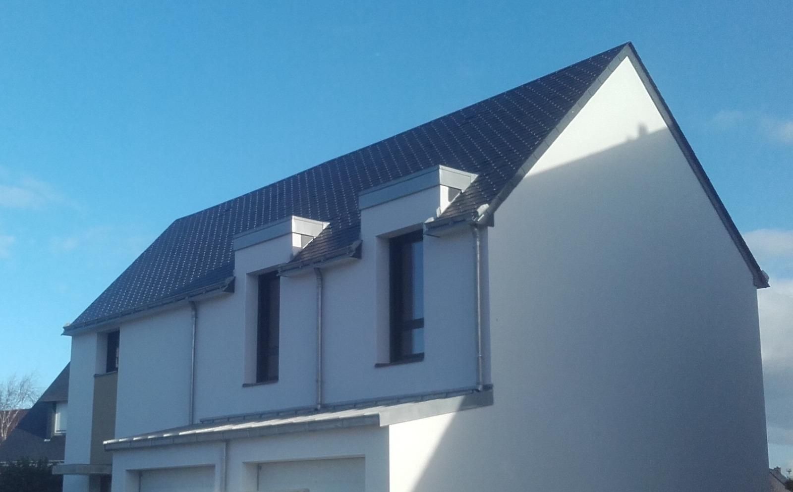 Piriac sur mer - Construction neuve - Couverture ardoises naturelles 86 m² et couverture cintrée zinc joint debout 52 m² - Atelier Absis Architecte Pornichet