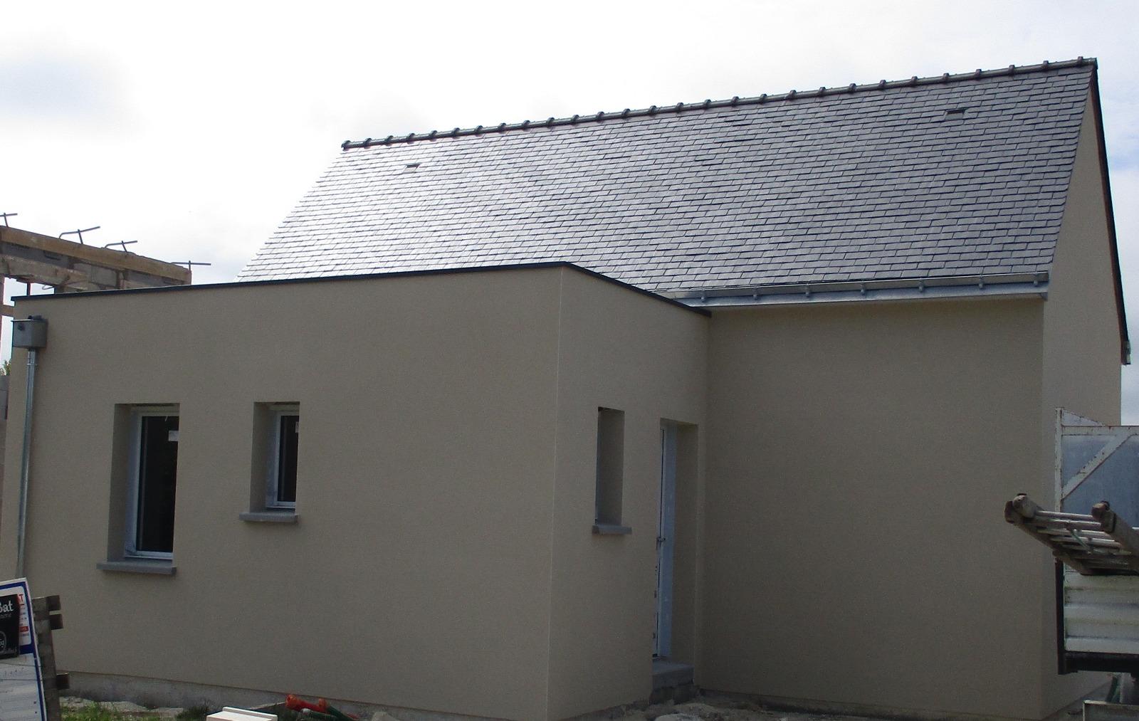 Mesquer - Construction neuve - Etanchéité toit terrasse inaccessible - Isolation extérieure ép. 200 mm - Membrane FPO 1,5 mm