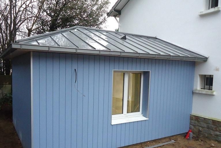 Pornichet - Couverture extension zinc quartz joint debout - Atelier Absis Architecte Pornichet