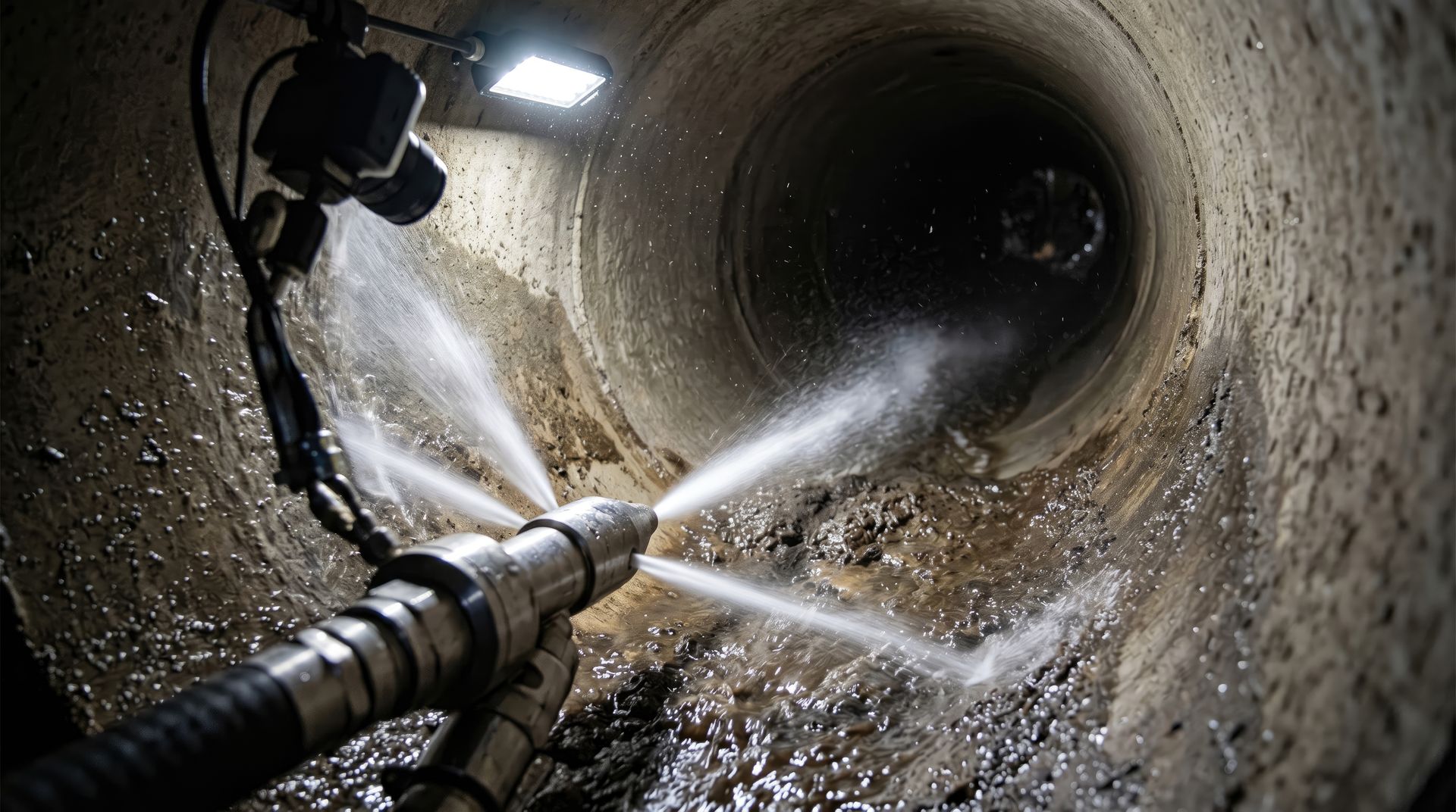 Inspection d'une canalisation à l'aide d'une caméra.