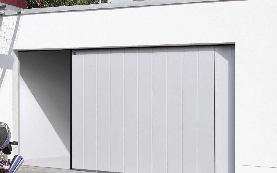 seitensektionaltor weiß