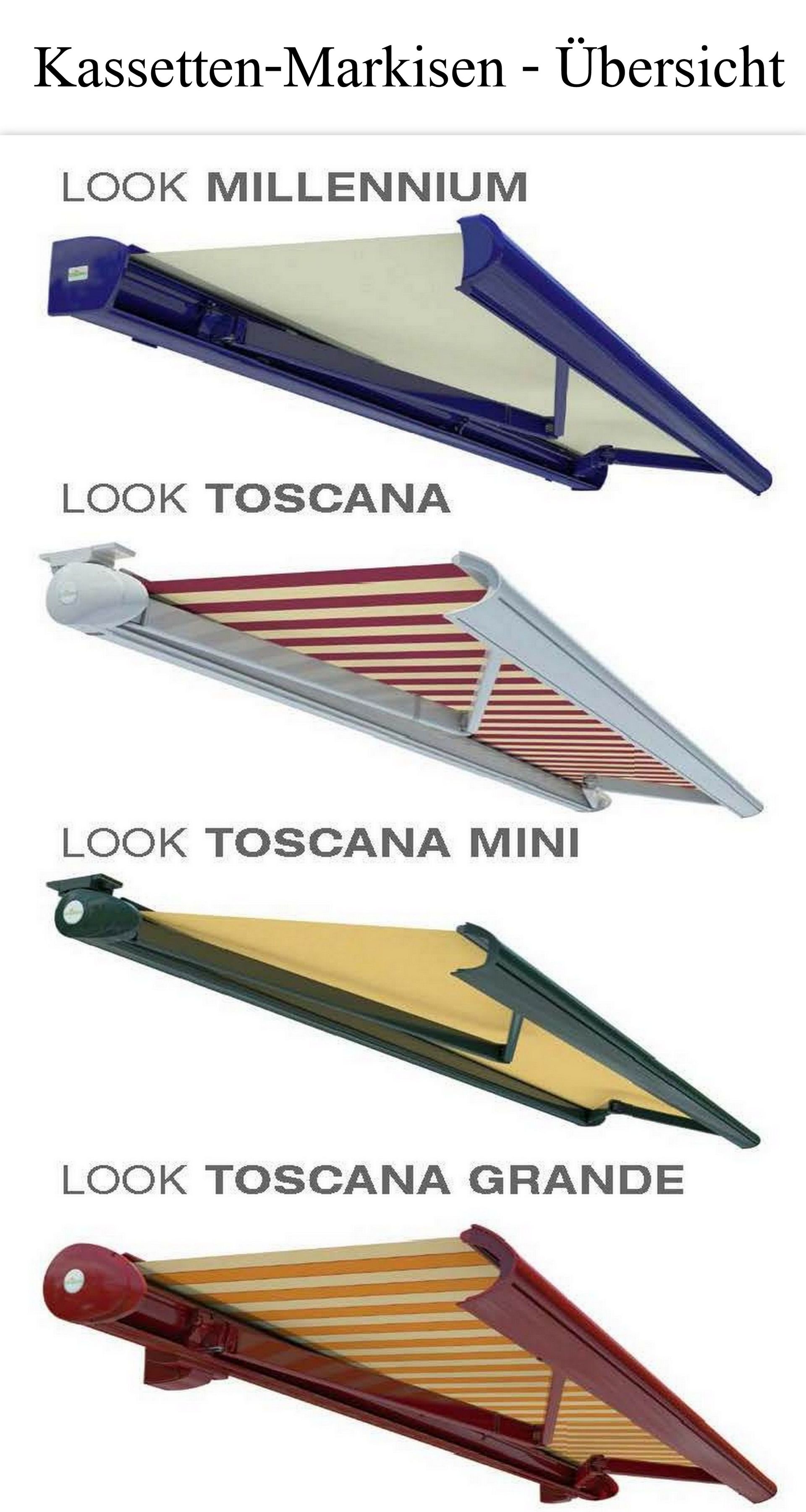 Markisen verschiedene Modelle