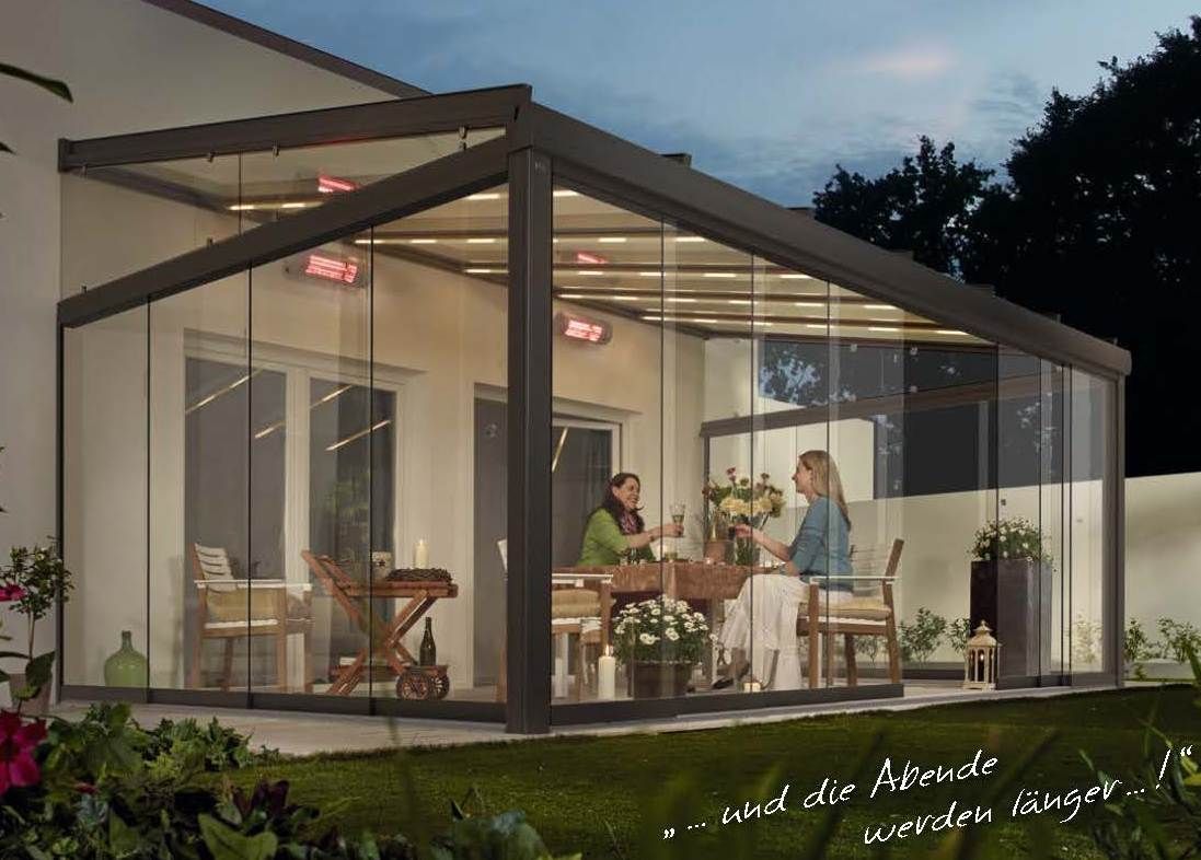 Wintergarten aus Aluminium Glasdach und -front