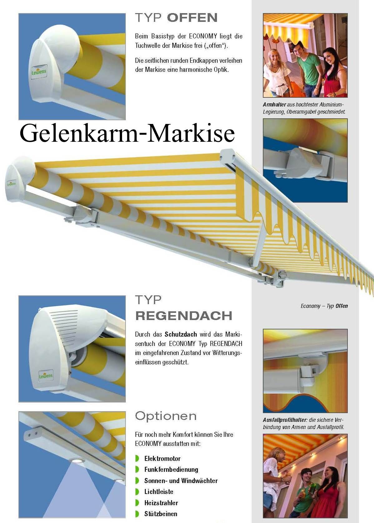 gelb weiß gestreifte Markisen