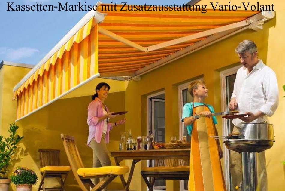 gelbe Markise Terrasse