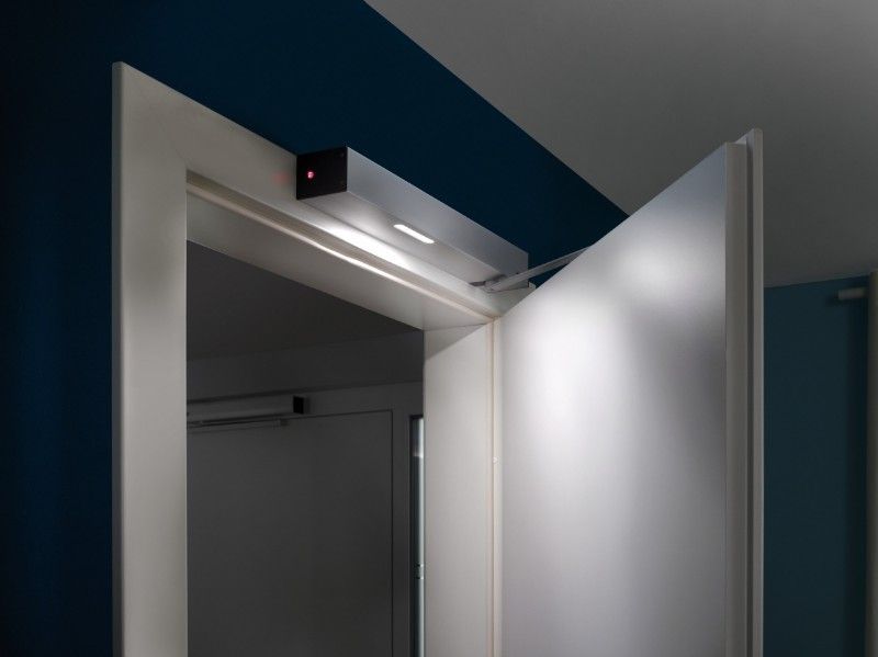 Türmechanismus, innen, blau