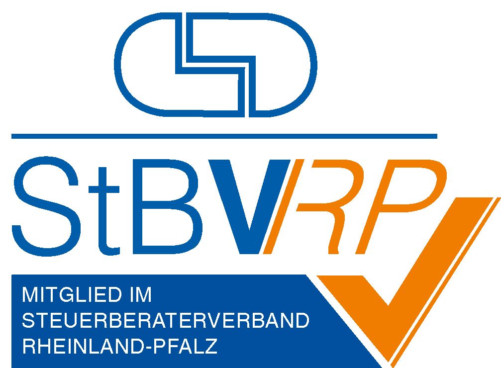 ein blaues und orangefarbenes Logo für einen Steuerberaterverband .