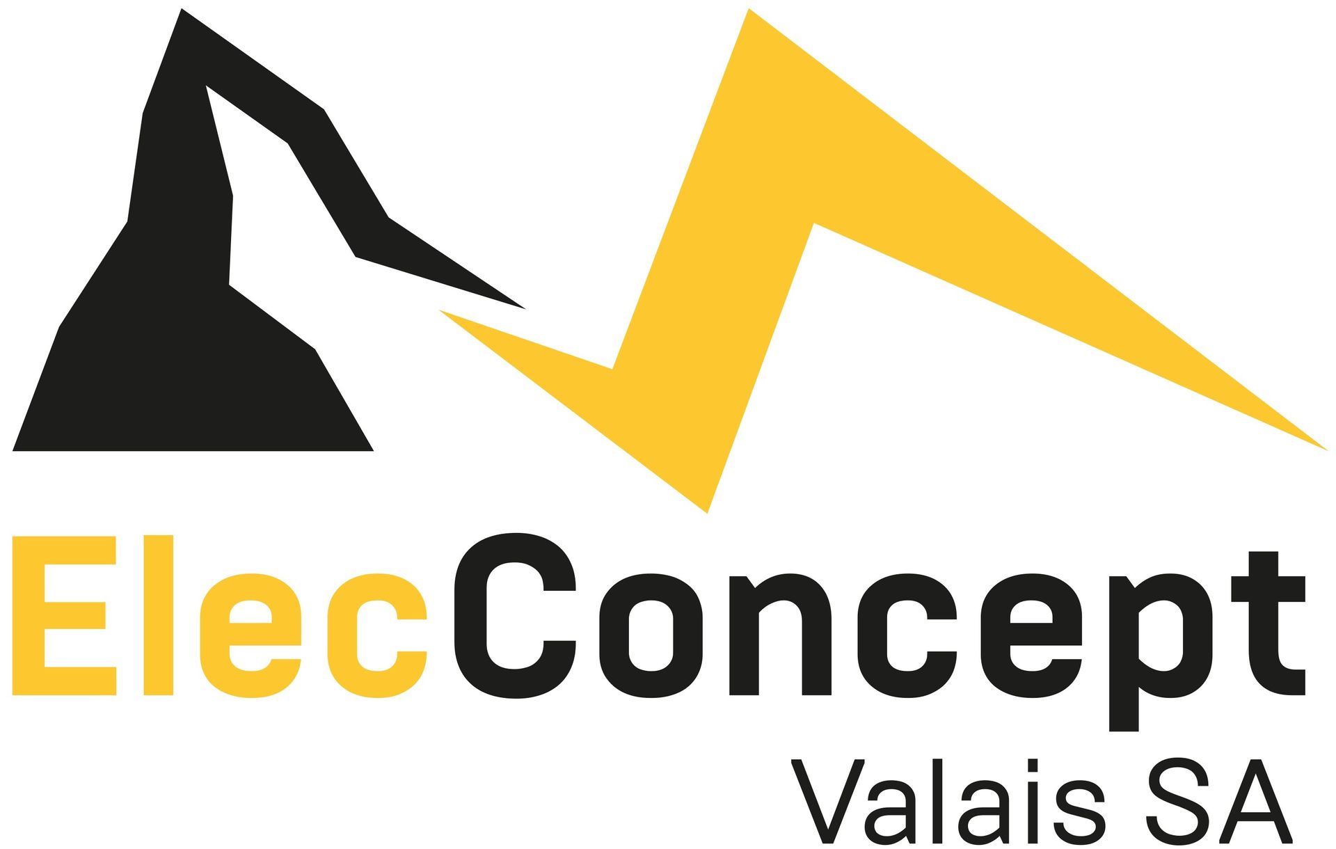 Un logo noir et jaune pour elec concept valais sa