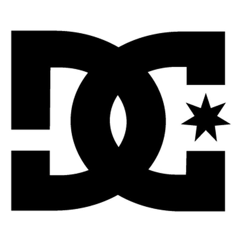 Logo DC Shoes : lettres « DC » noires entrelacées avec un symbole en forme d’étoile.