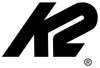 Logo K2 : « K » et « 2 » stylisés noirs superposés. Symbole de marque déposée « R ».