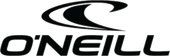 Logo O'Neill avec un motif graphique noir incurvé au-dessus du nom de la marque en caractères noirs.