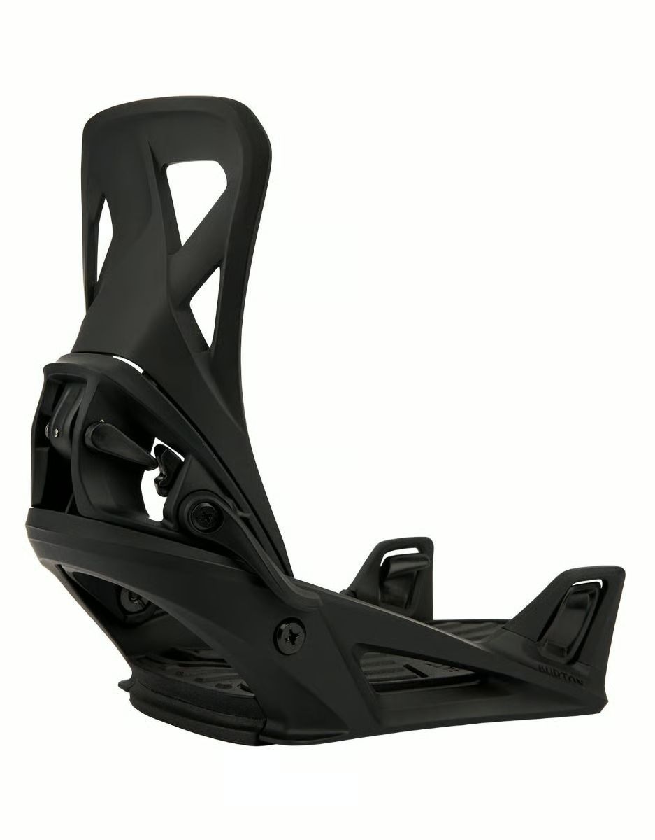 Fixation de snowboard Burton noire.