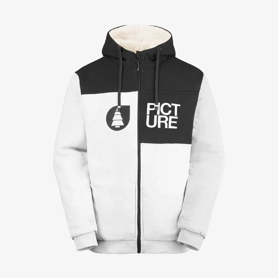 Picture Plush Zip Hoodie Grey Melange